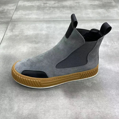 Bottes de neige décontractées en peluche pour hommes, chaussures de planche à plateforme, dessus en cuir microcarence, mode d'hiver, haut de gamme, recommande une augmentation de la hauteur, NuSO k