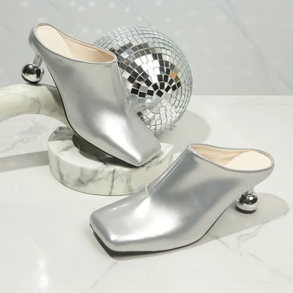 Femmes sandales nouveau créateur mode sandales compensées talons hauts pantoufles peu profond bout pointu fête dames chaussures Sandalias De Mujer