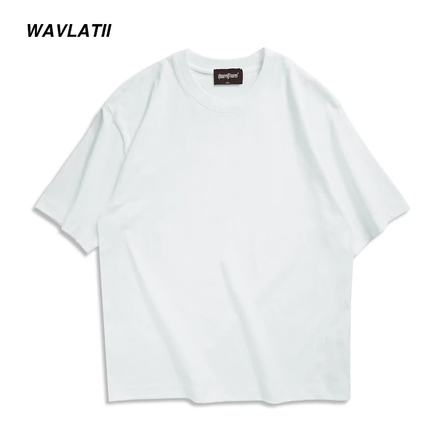 WAVLATII-T-shirt Respiré pour Homme et Femme, Streetwear Décontracté, Blanc, Noir, Basique, Été, Y-for Young, Nouveau, 260, 101WMT2401