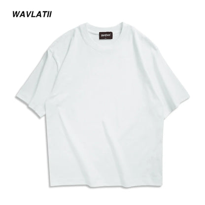 WAVLATII-T-shirt Respiré pour Homme et Femme, Streetwear Décontracté, Blanc, Noir, Basique, Été, Y-for Young, Nouveau, 260, 101WMT2401
