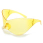Lunettes de soleil surdimensionnées avec bouclier futuriste pour femmes et hommes, masque argenté à la mode, visière, Punk Y2K