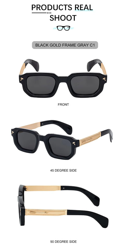 Polarisées Carré Punk lunettes de Soleil Hommes 2025 De Luxe Marque Classique Rectangle Lunettes De Soleil UV400 Conduite Lunettes De Mode En Plein Air Nuances