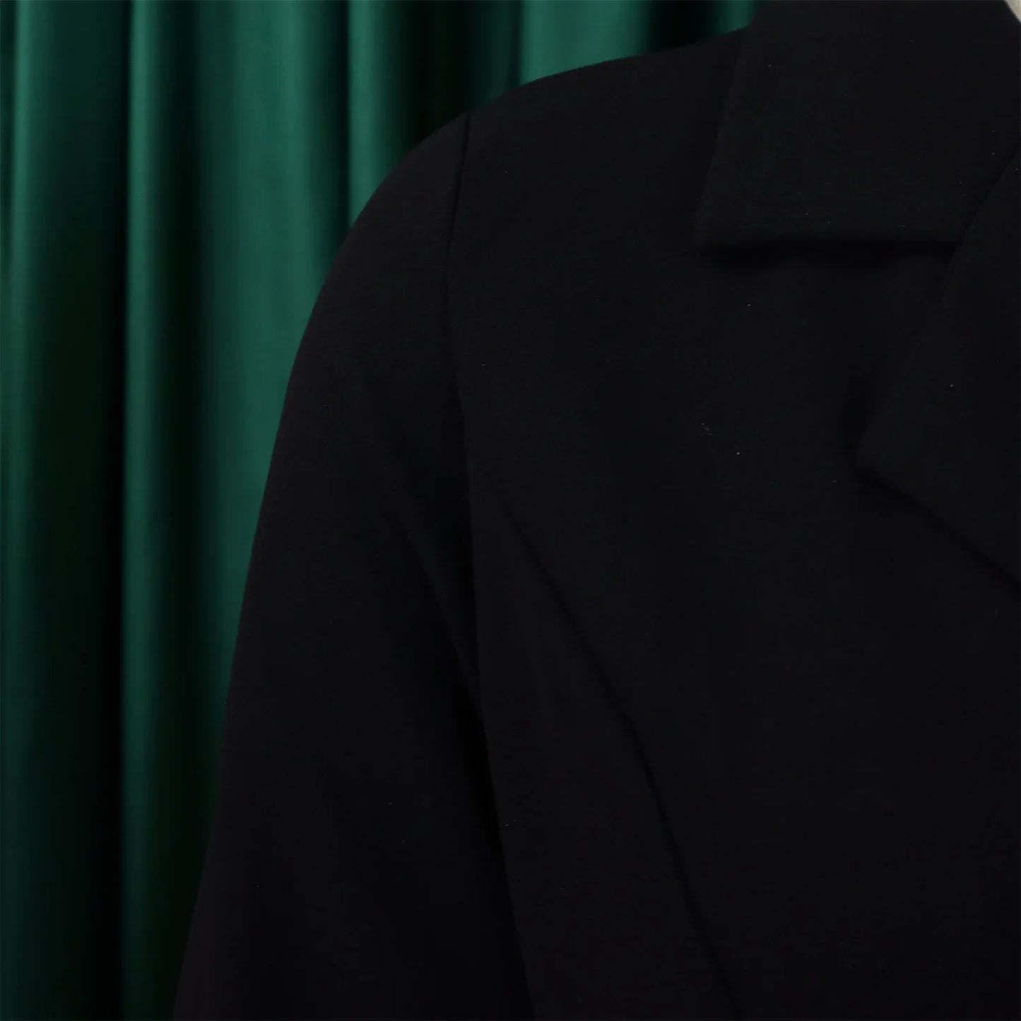 Robe plissée mi-longue à col de costume, taille haute, à la mode, nouvelle collection automne 2025