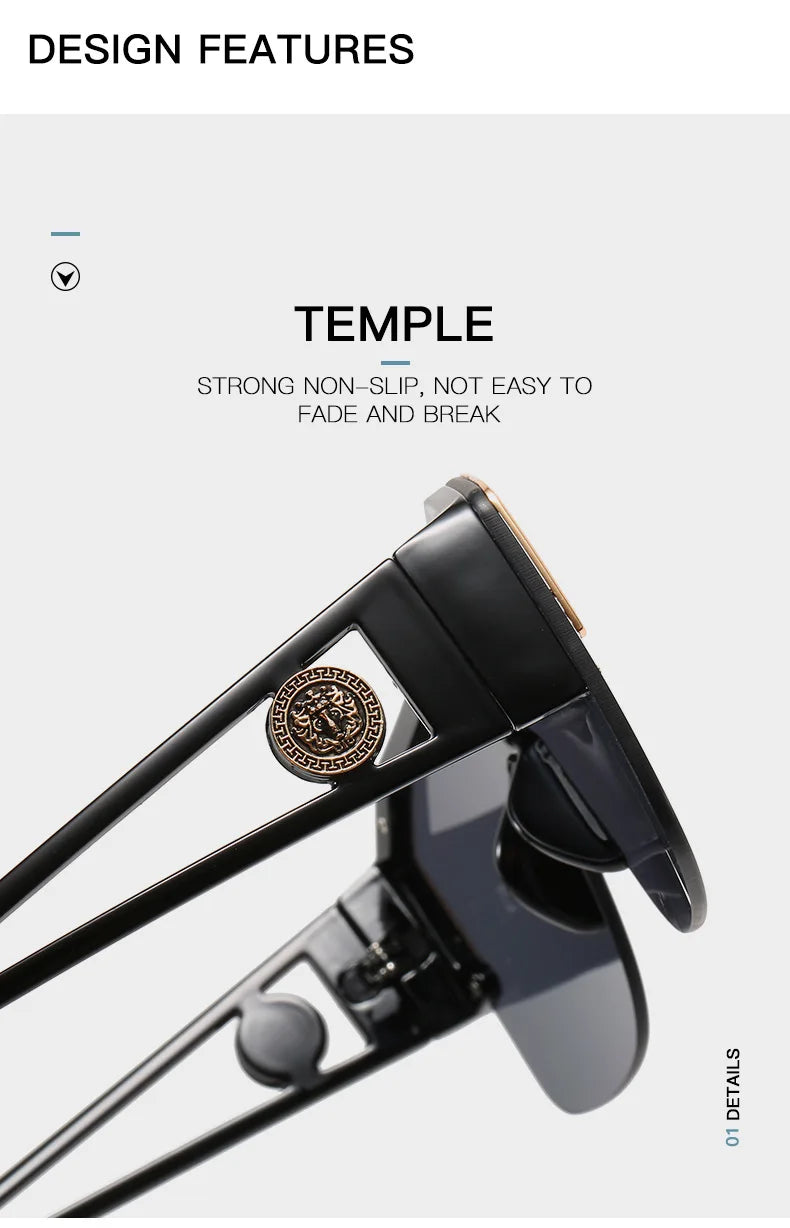 BERAKAH SUPRÊME - Lunettes de soleil carrées surdimensionnées pour hommes et femmes, à la mode, pour sport, conduite, dégradé de couleur, Uv400 2023