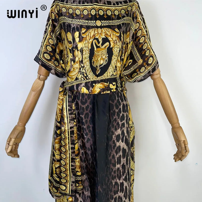 WINYI-Robe de Soirée Élégante et Surdimensionnée pour Femme, Caftan à Imprimé Africain, Nouvelle Mode 2022