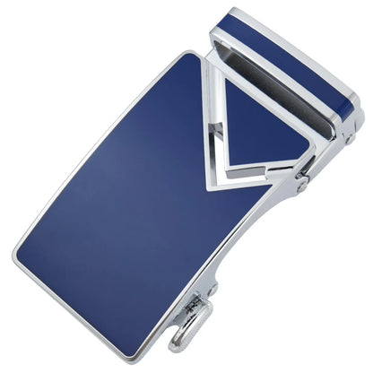 Ceinture en alliage métallique pour hommes, 3.5cm, boucle automatique à dégagement rapide, Clip de ceinture d'affaires, sans trous, boucle de ceinture en cuir bleu rouge