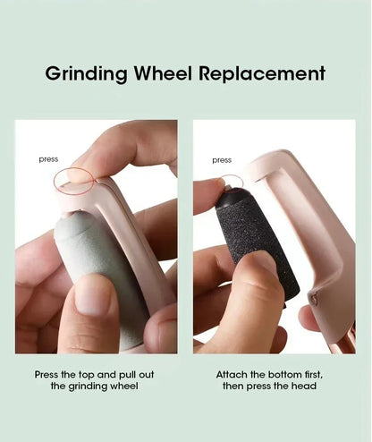 Nouveau dans USB électrique peau morte pédicure automatique pied broyeur rouleau Rechargeable pieds pédicure outil avec têtes de rouleau amovibles