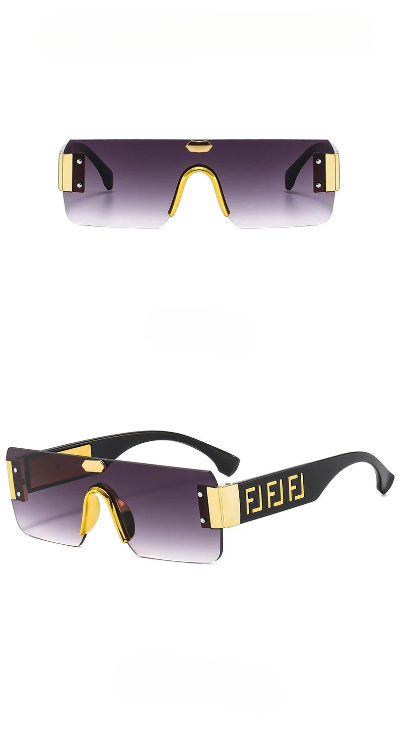 Lunettes de soleil sans monture, protection solaire pour hommes, sens avancé pour femmes, visage, petite photo, bord de coupe, miroir pare-soleil