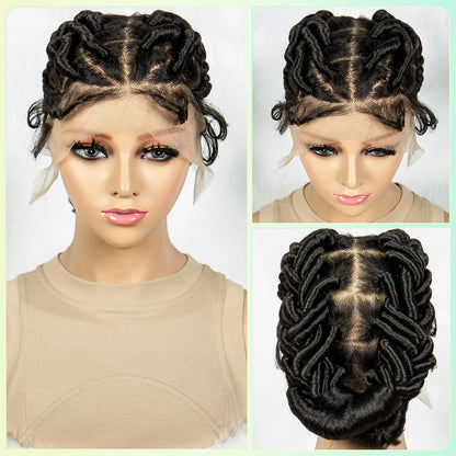 Perruques tressées en dentelle complète, perruques torsadées au Crochet, tresses synthétiques sans nœuds, perruques Lace Front transparentes pour femmes noires