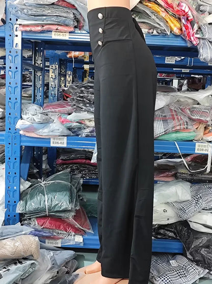 Pantalon Bootcut élégant taille haute, jambes larges, mode européenne et américaine, pantalon évasé Simple pour femmes, été 2023