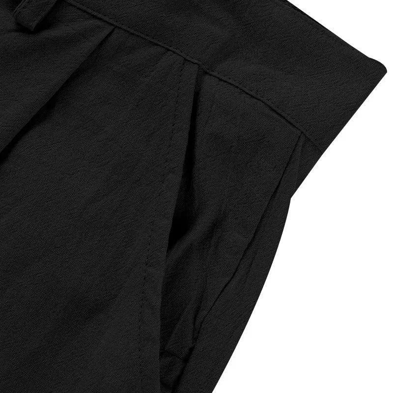 BERAKAH SUPRÊME – pantalon de costume décontracté en lin pour hommes, couleur unie, nouvelle mode, pantalon de plage à jambes larges, européen et américain