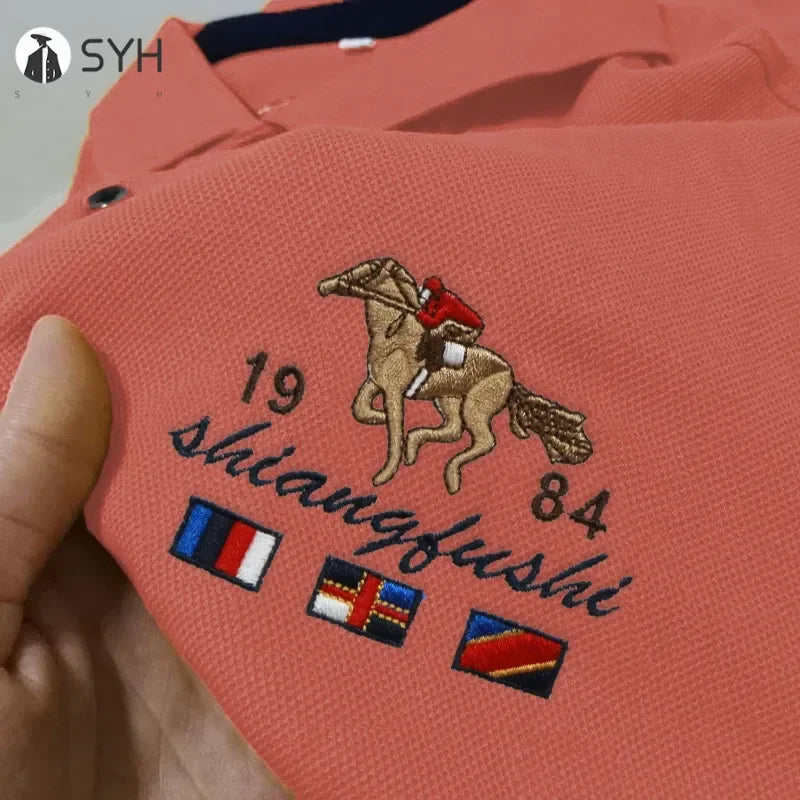 Polo brodé pour homme, haut respirant et confortable, mode décontractée