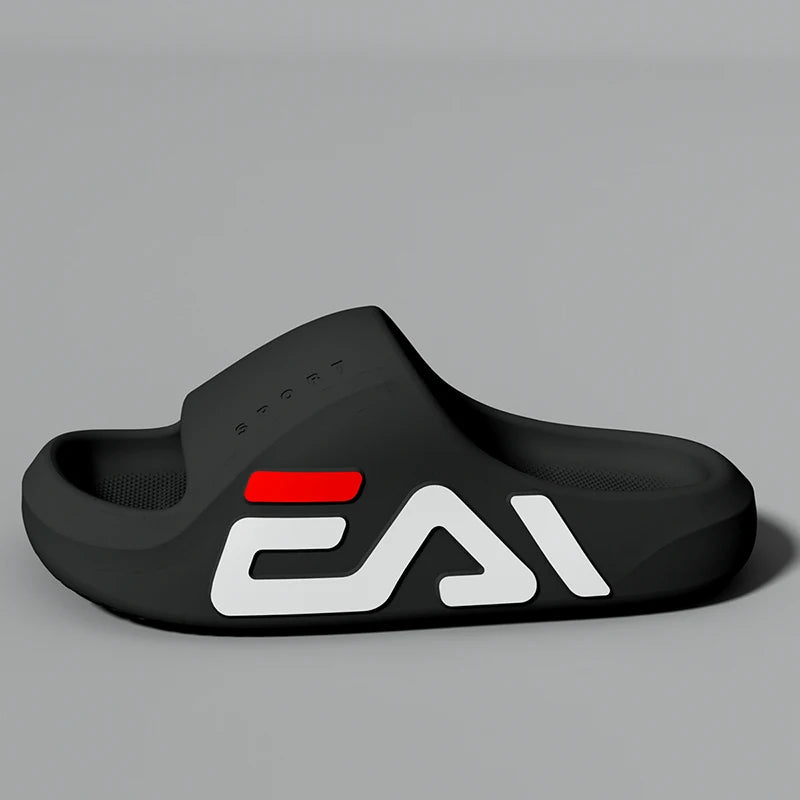 Semelle Extra épaisse hommes coussin d'air doux pantoufles décontractées sandales EVA tongs de mode en plein Air été bord de mer chaussures de plage