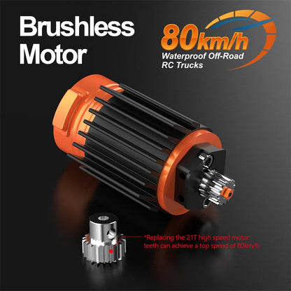 JIUSI PT14R 1/14 RC voiture de course 3S batterie 4WD 80 km/h moteur sans brosse 2.4G télécommande 35C haute vitesse tout-terrain camion RC