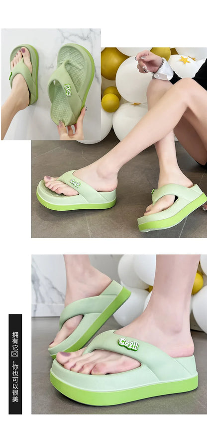 Tongs d'été antidérapantes pour femmes, hauteur 3cm, sandales d'été pour dames, pantoufles pour filles