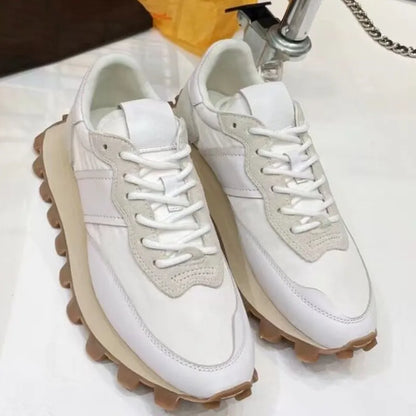 Chaussures de course rétro en daim pour femmes, baskets épaisses, tissu respirant, chaussures de sport à plateforme plate, mode décontractée, recommande une augmentation