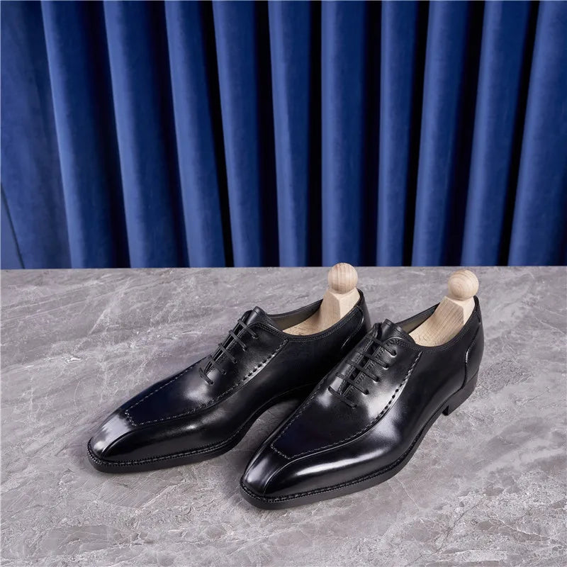 Chaussures Oxfords rétro en cuir véritable pour hommes, chaussures de luxe faites à la main, style britannique, mode confortable, noir, fête de mariage, qualité