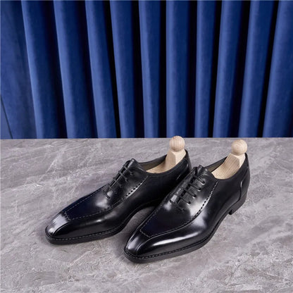 Chaussures Oxfords rétro en cuir véritable pour hommes, chaussures de luxe faites à la main, style britannique, mode confortable, noir, fête de mariage, qualité
