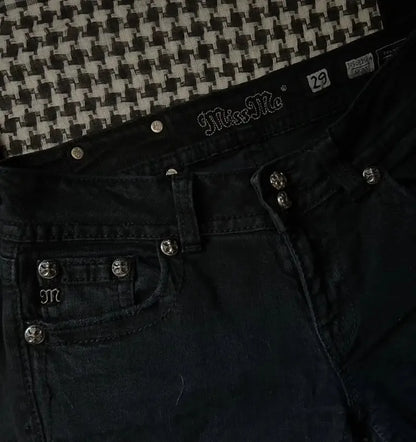 Goth broderie Baggy jean femmes rue Harajuku Vintage haute attente jean femme décontracté jambe large Y2k pantalon femmes pantalon