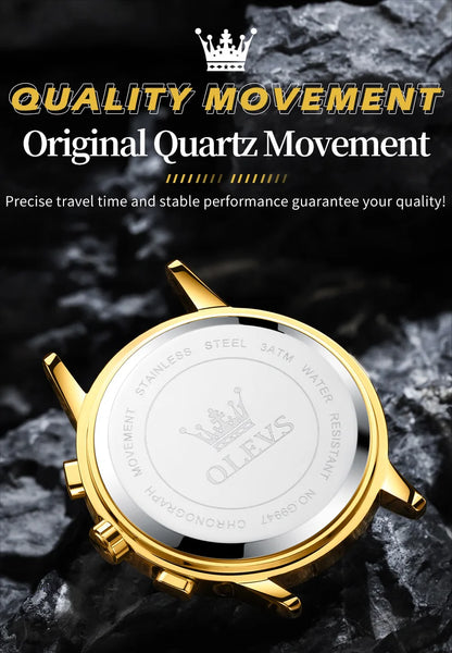 OLEVS marque originale montres pour hommes de luxe mode montre à Quartz de haute qualité nouveau Concept conception bracelet en acier inoxydable montre-bracelet
