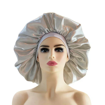 Bonnet en Satin réversible pour cheveux, Double couche réglable, couvre-tête pour dormir, accessoires de coiffure bouclés et élastiques