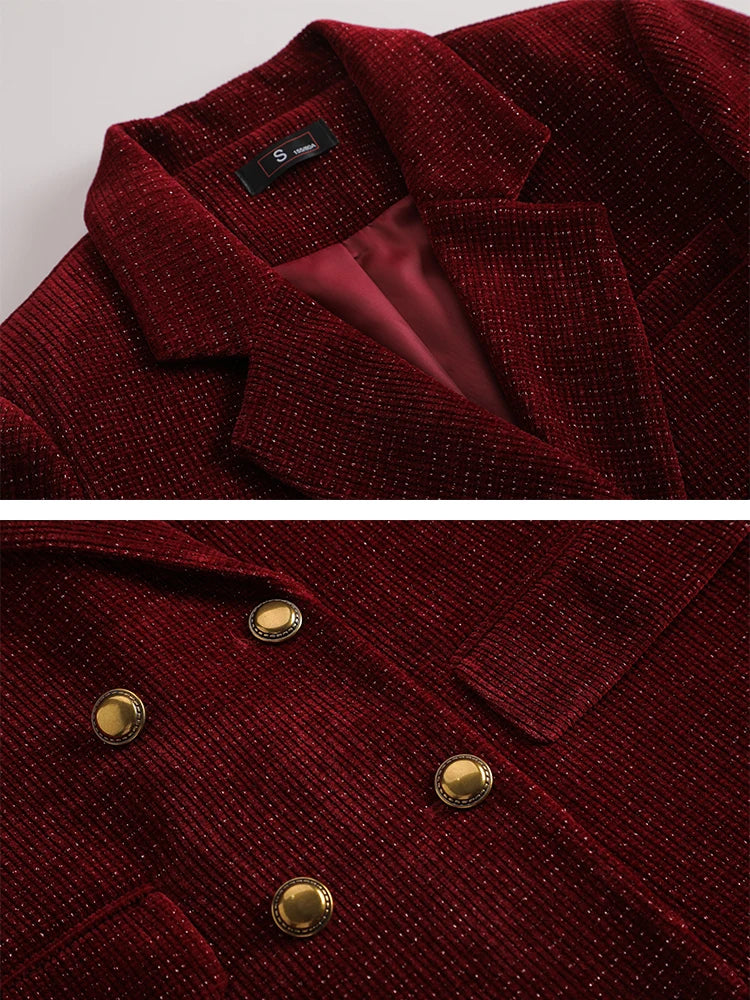 Hiver rose café noir bureau dames pantalon costume femmes femme affaires vêtements de travail veste Blazer et pantalon formel 2 pièces ensemble