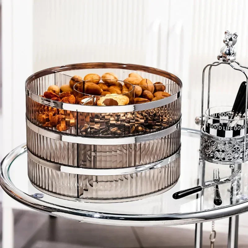 Boîte à snacks transparente multicouche, anti-poussière, acrylique, fruits secs, boîte de rangement pour bonbons et noix, salon moderne, conteneur solaire