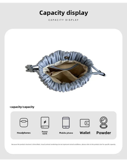 Mode d'été nouveau sac à bandoulière femmes PU simple épaule Mini sac de luxe polyvalent plissé décontracté petit sac carré