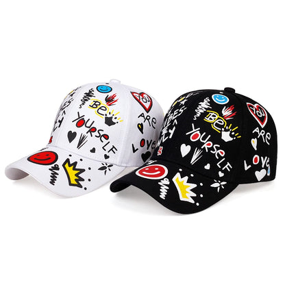 Lettre impression graffiti hip hop casquette de baseball mode en plein air couple universel sauvage chapeau de soleil sport casquettes décontractées papa chapeaux