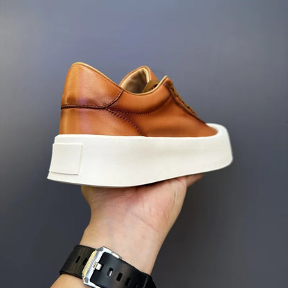 DOYUTIG-Chaussures de planche en cuir véritable pour hommes, baskets à semelle optique coordonnante, chaussures décontractées, rétro vintage, printemps et automne, SGHousex, nouveau