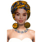 Turbans - bandeaux africains pour femme foulard africain couvre-chef nigérian avec boucle d'oreille assortie Dashiki Ankara cire S20H004