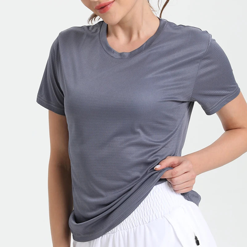 T-Shirt de Sport ultraléger à séchage rapide pour femmes, couleur unie, léger et respirant, chemise de Compression de gymnastique de course