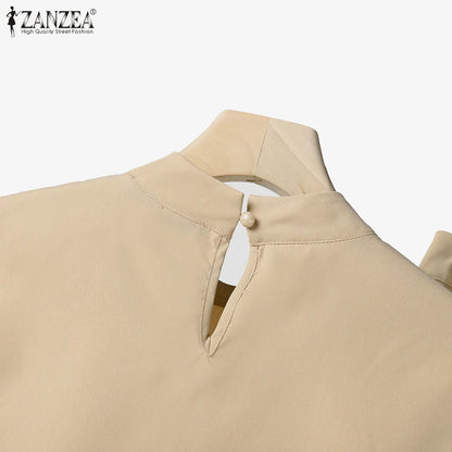 Élégant Chic femmes 2 pièces ensembles ZANZEA femme 2025 mode 2 pièces tenues costumes sans manches Blouses et pantalons à jambes larges ensembles