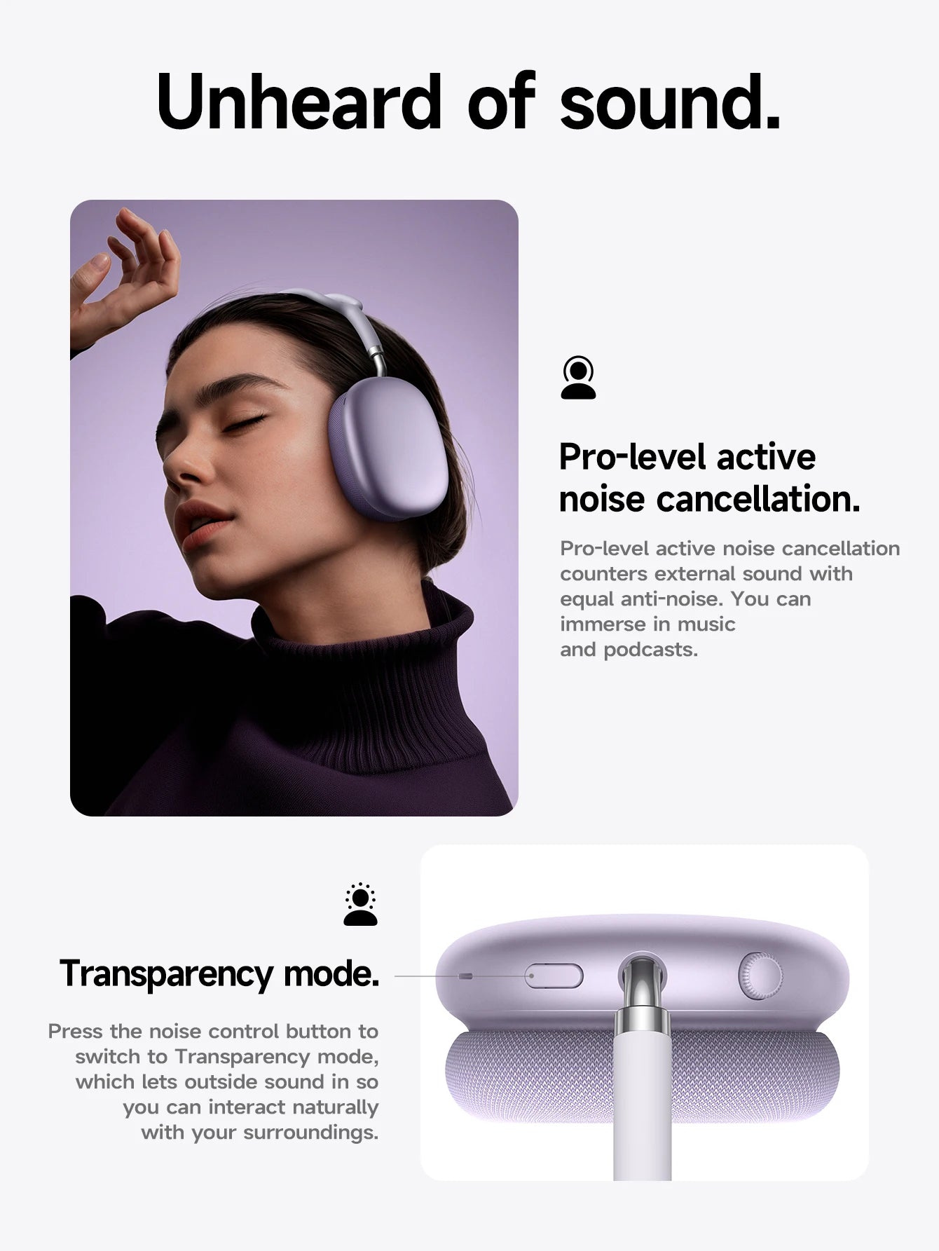 HOCO W65 Plus ANC réduction du bruit Bluetooth casque sur l'oreille sans fil grand écouteur Hifi sons Sport casques avec bouton