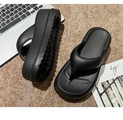 Bebealy-Pantoufles d'Été à Talons Profonds pour Femme, Chaussures de Plage Souples, Semelle Optique Extérieure, Nuage Non Ald