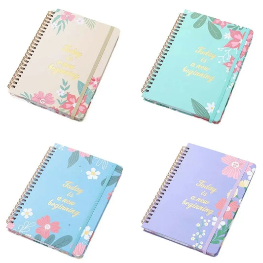 80 feuilles A5 bloc-notes anglais impression florale à faire liste bobine cahier gestion du temps Portable calendrier planificateur bloc-notes