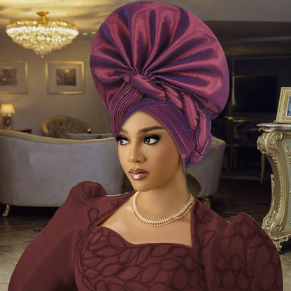 NigWin-Turban Africain de Haute Qualité pour ixde Mariage, Cravate de Sauna, Aso Oke Gele, Déjà Fabriqué, Auto Gele, 2025