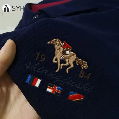 Polo brodé pour homme, haut respirant et confortable, mode décontractée