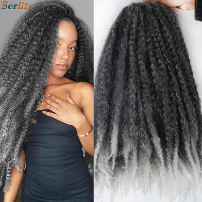 Marley Twist cheveux tressés pré - étirés pack de 1 - 6 ombre boucles africaines crochet cheveux tressés pour faux locs Jumbo Marley Twist cheveux