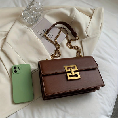 Sac à bandoulière classique minimaliste, portefeuille carré en cuir PU, sac à main et sac à bandoulière décontracté pour femmes