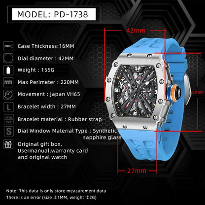 PAGANI UCO-Montre à Quartz pour Homme, Modules Movt VH65, Cadran Seton, 2024 m, Étanche, dehors, Rectangle, Verre Saphir, Nouveau, 100