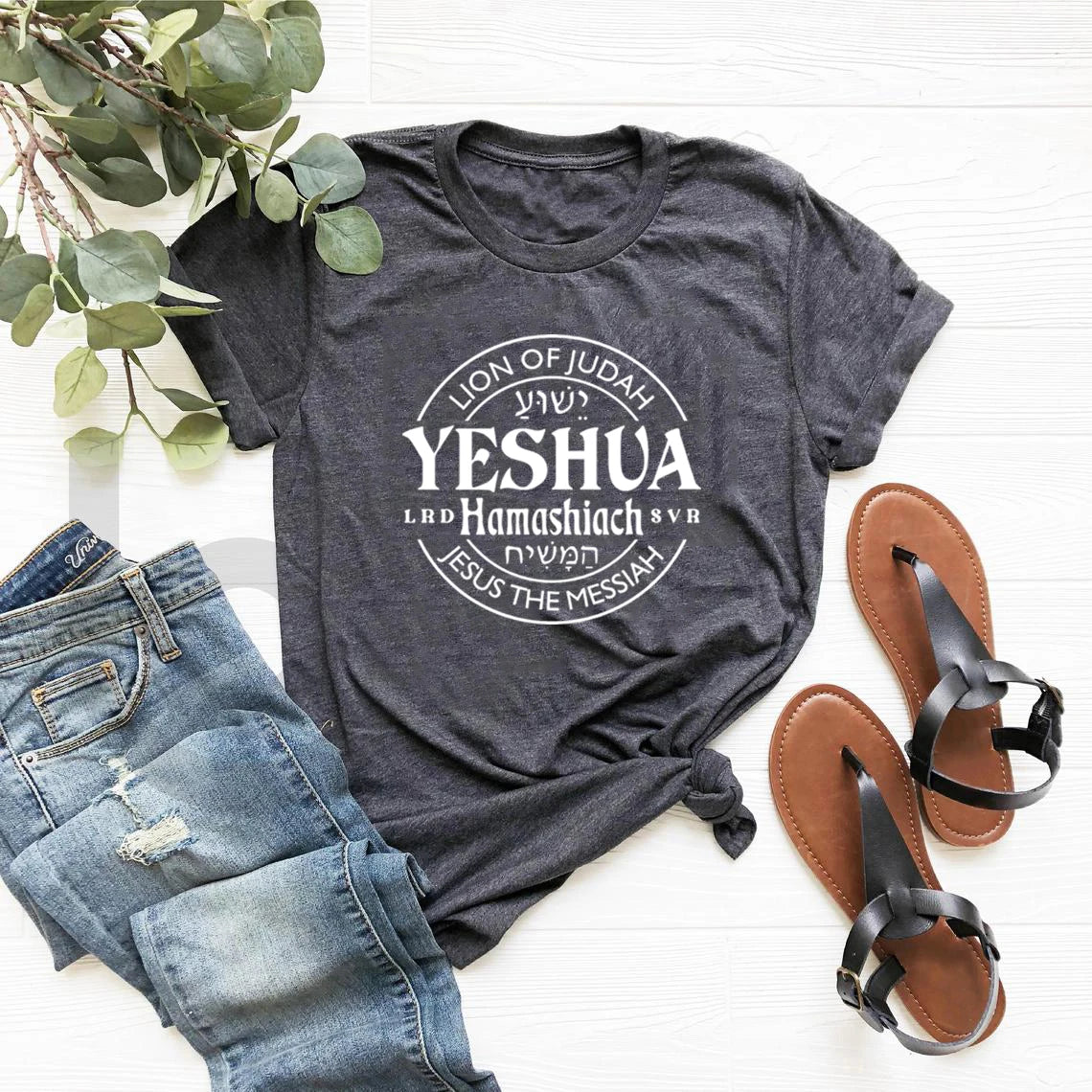 Yeshua Hamashiach T-shirt à manches courtes pour femmes, vêtements pour femmes, haut Streetwear, le roi arrive, cadeaux chrétiens, Jésus est le Messie