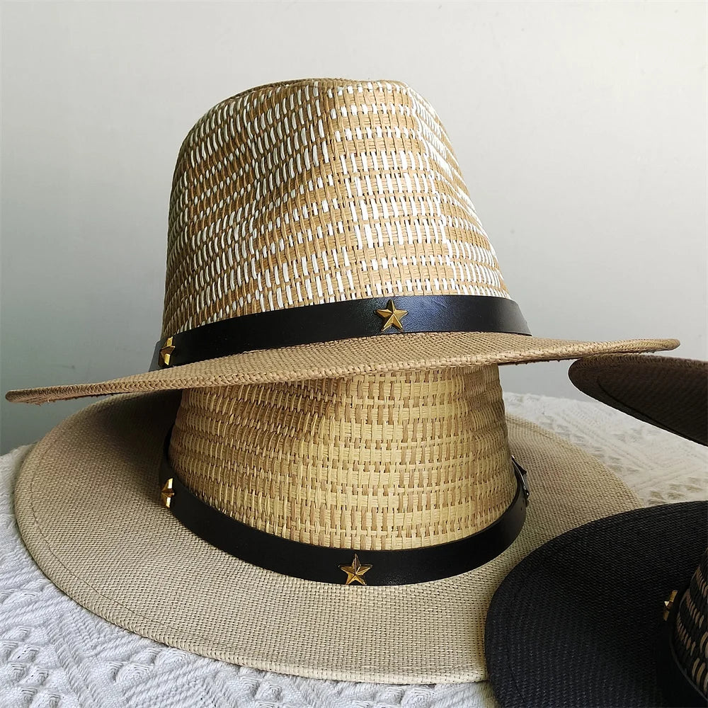 Nouveau chapeau Panama mode d'été Simple hommes et femmes à large bord femme Jazz haut-de-forme classique Gentleman chapeau de soleil hatsombrero hombre