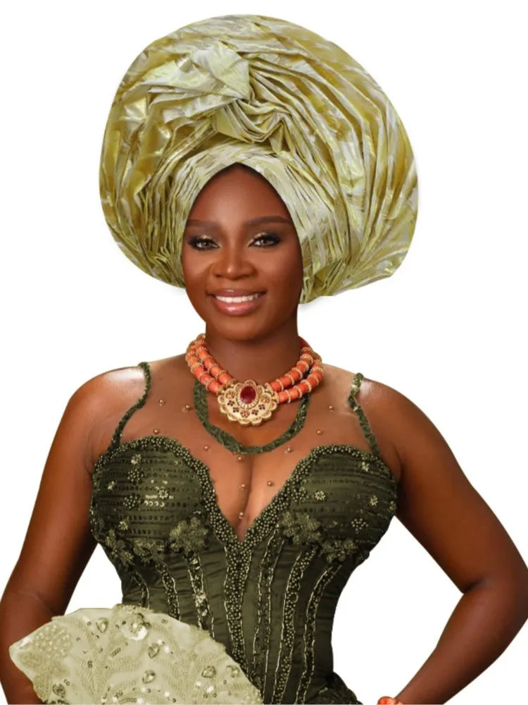 Casquette Turban plissée à paillettes pour femmes, enveloppe de tête pour dame, foulard musulman, chapeau, couvre-chef africain, 2025