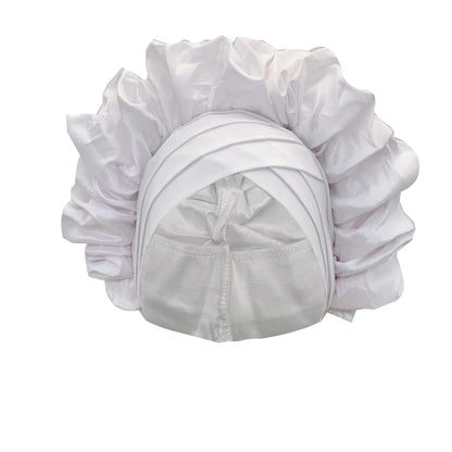 Nouveau bonnet Turban à volants pour femmes, couvre-chef en soie brute africaine, automne, Nigeria, Gele de mariage, bandeau de fête, couvre-chef pour dame