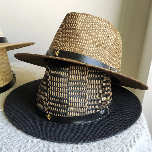 Nouveau chapeau Panama mode d'été Simple hommes et femmes à large bord femme Jazz haut-de-forme classique Gentleman chapeau de soleil hatsombrero hombre