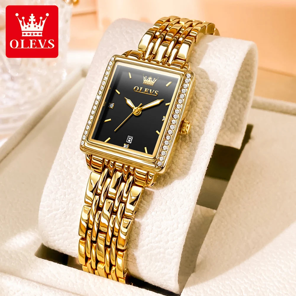 OLEVS-Montre-bracelet à quartz étanche élégante pour femme, date automatique, marque supérieure, montre originale pour femme, luxe, 9995, 2025