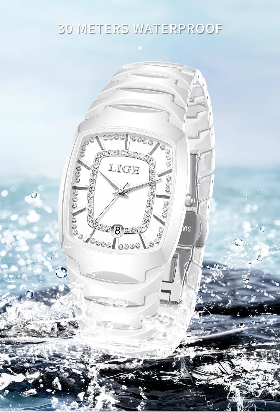 LIGE 2025 TOP montre pour femme élégante étanche mode dames horloge créative bracelet en céramique montre pour femmes cadeau Relogio Feminino