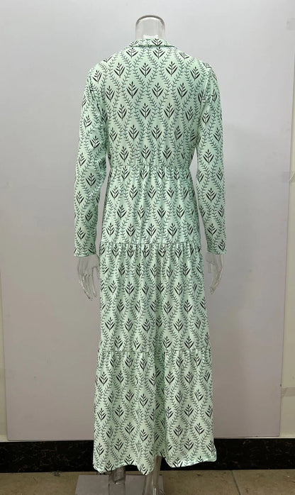 AliExpress-Robe longue à col montant, mode rétro, nouvelle collection automne et hiver 2024