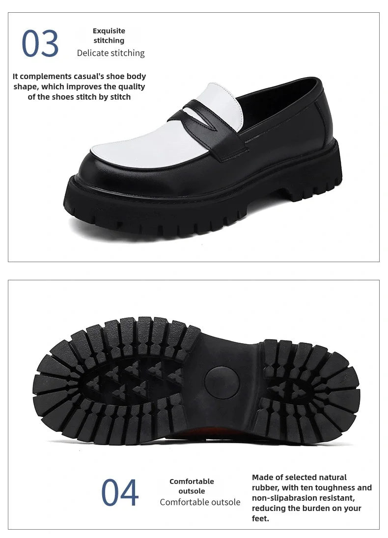 Chaussures en cuir à grosse tête pour hommes, chaussures d'affaires confortables, chaussures décontractées, style britannique, fête itude, social, mode, hommes, taille 38-46